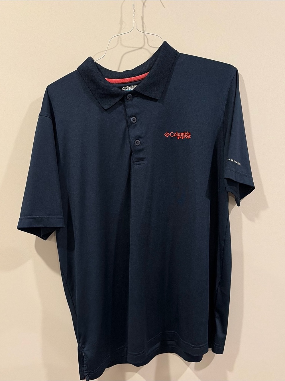 Columbia Navy Polo with Red Logo
